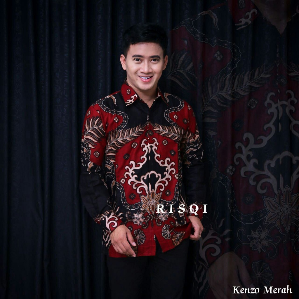 KEMEJA BATIK PRIA LENGAN PANJANG MODERN M L XL XXL BAJU BATIK COWOK JUMBO