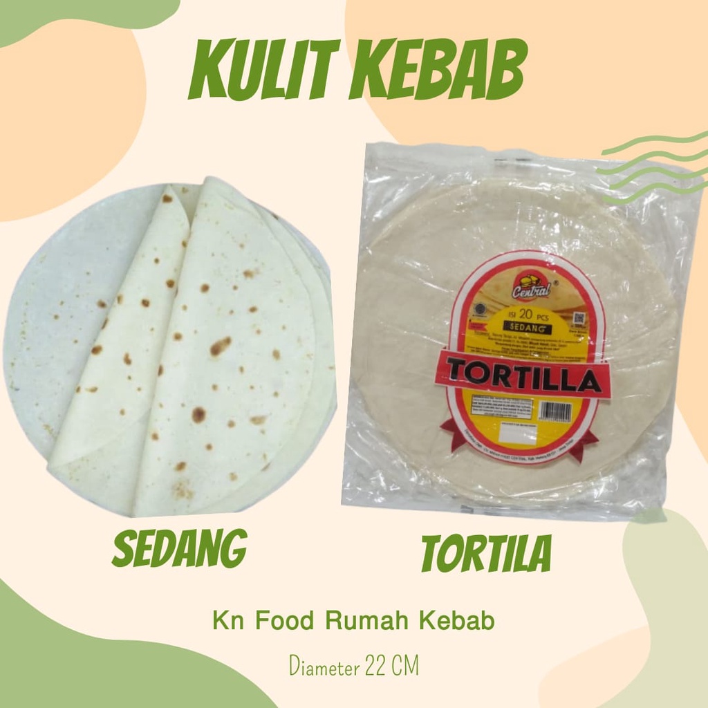 

Tortila Kebab Kulit Kebab - diameter 22 cm isi 20 -Tortila uk. SEDANG.central