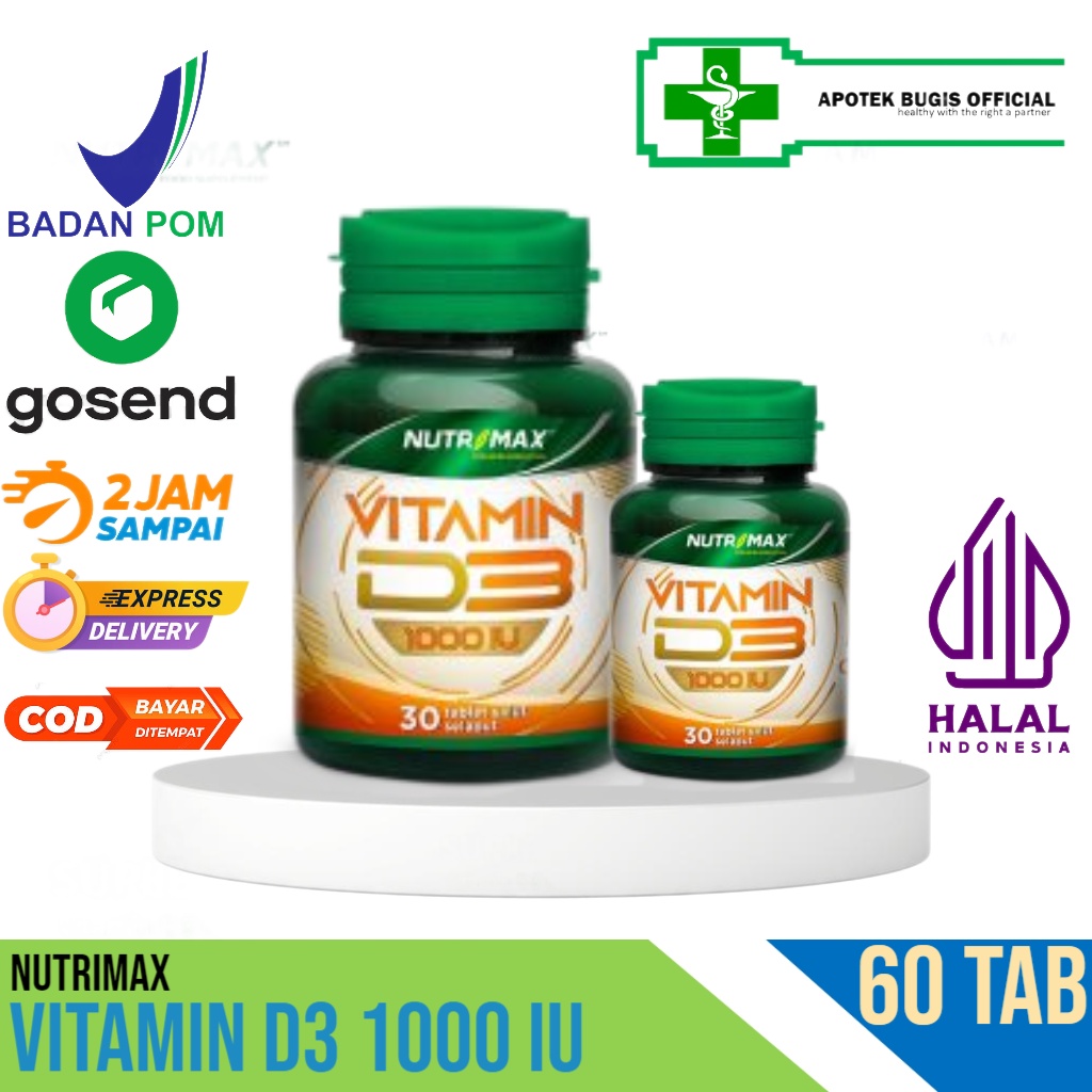 Beli 1 Gratis 1 Nutrimax D3 1000 UI Free 1 botol - 60 Kapsul