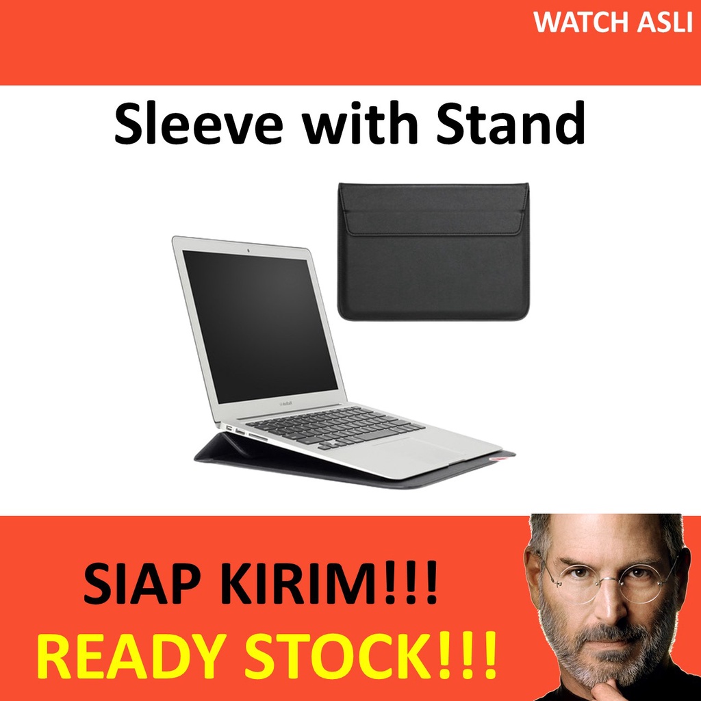 Sleeve with Stand Tas Laptop Sarung Case MacBook Pro Air M2 13 15 Inch