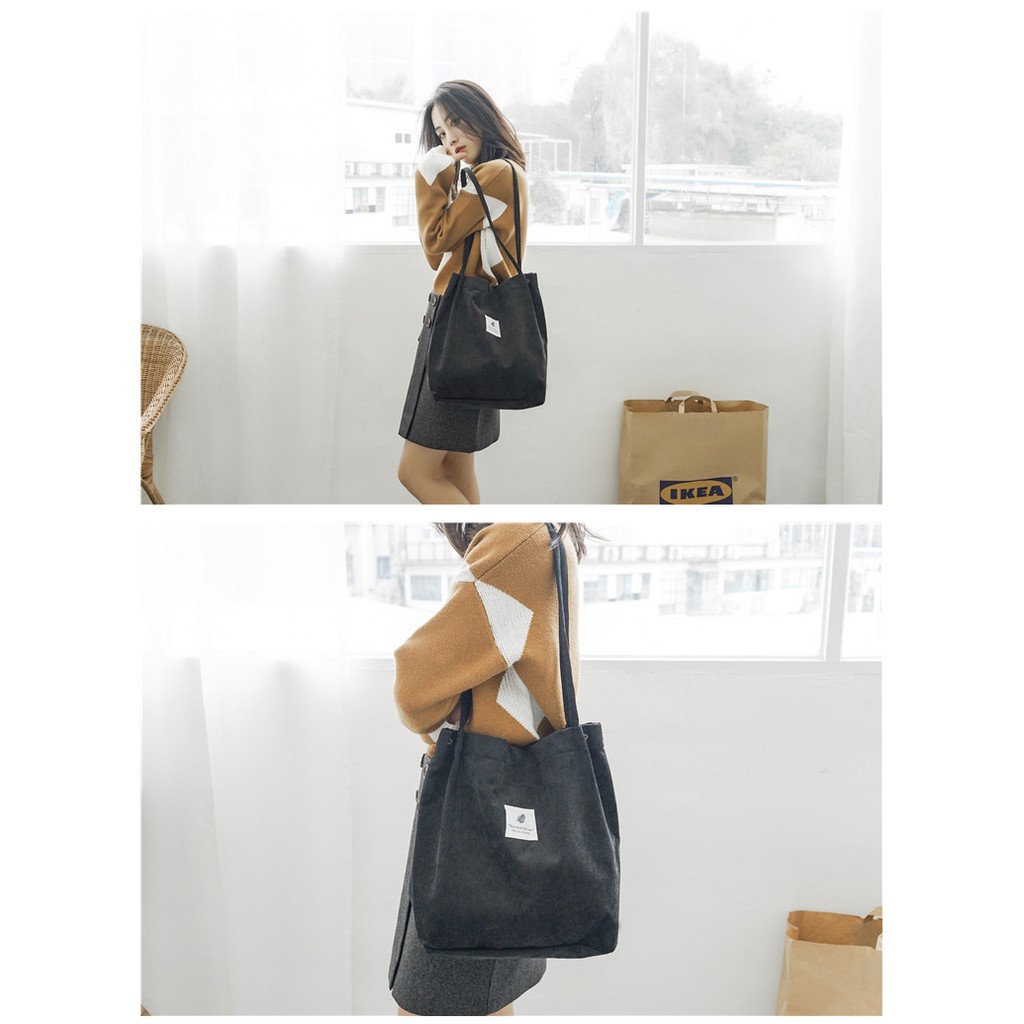 FYGALERY FYG1318 Tas Bahu Wanita Kanvas Tote Bag Fashion Korea Murah