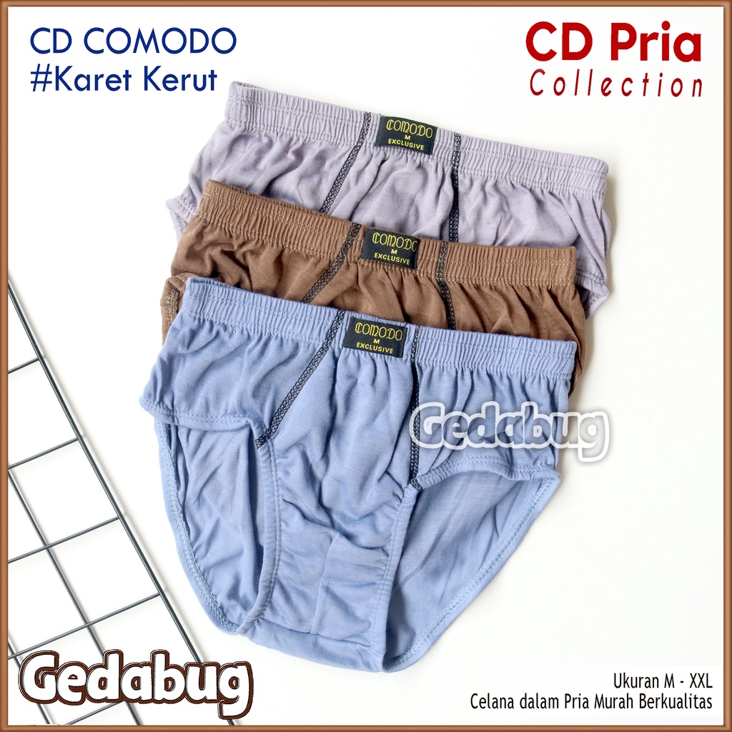 CD Pria COMODO Karet Kerut | Celana dalam Pria dewasa Murah Berkualitas | Gedabug