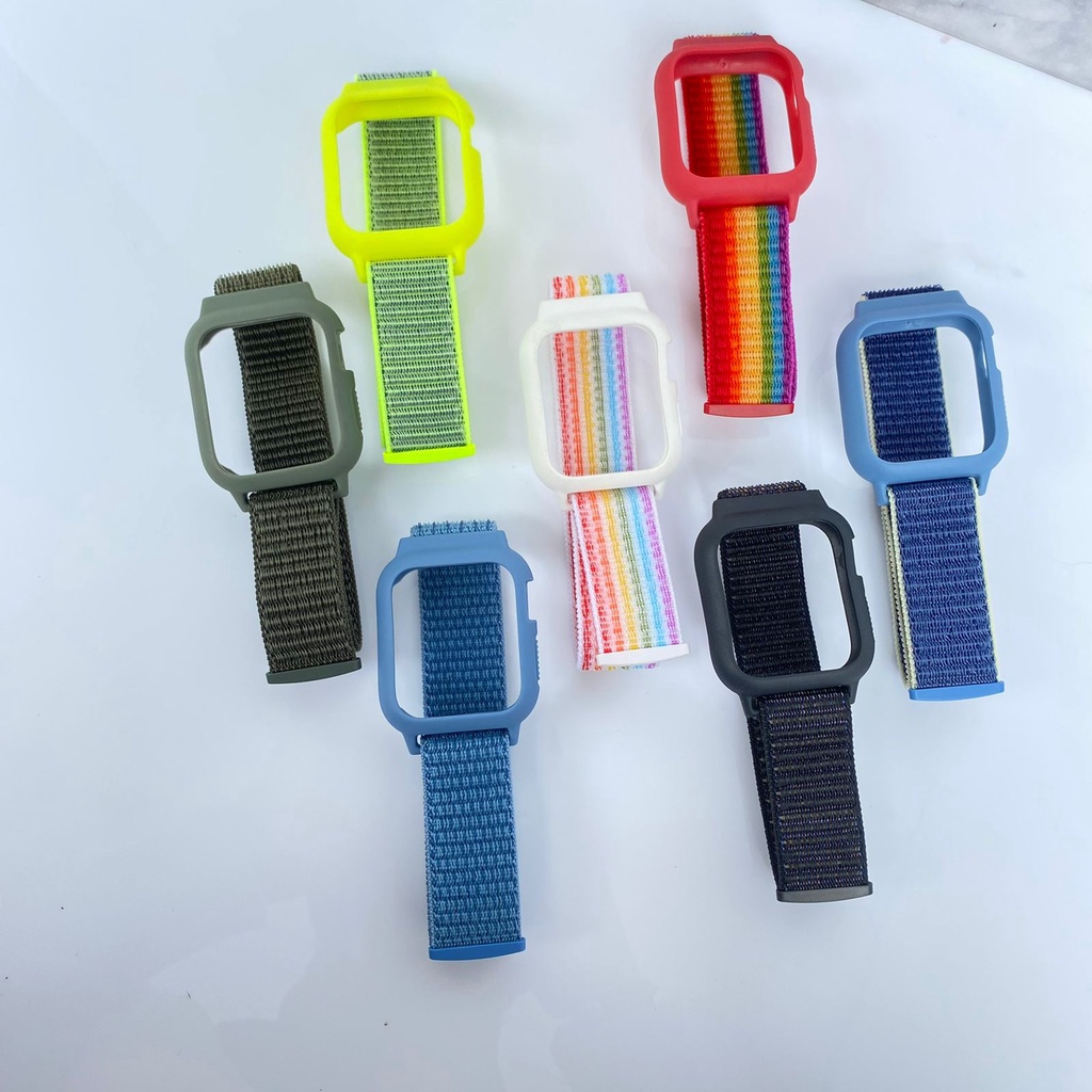 Strap Canvas Smartwatch T55 T500 2 in 1 Colorful Nylon Strap Fpr Apple Watch 7 41mm 45mm iWatcg Soft Ban