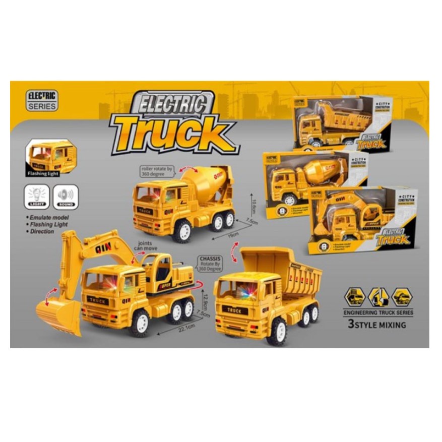 Mainan Anak CITY CONSTRUTION ELECTRIC TRUCK Mainan Truck B/O Diecast Engineering Truck Series Mainan Truk Anak