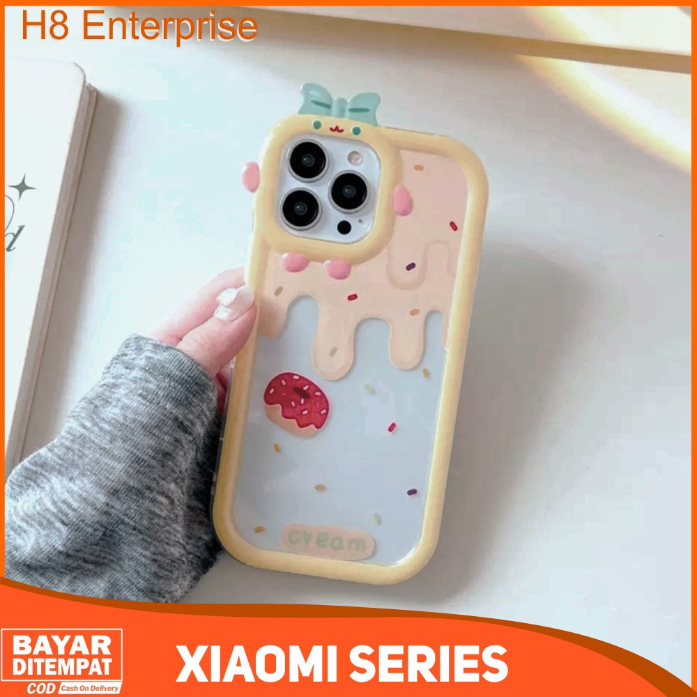 Case Redmi A1 A1 Plus 10 5G 10C Note 10 Note 10S Note 10 5G Note 10 Pro Note 11 Note 11S Note 11E Note 11 Pro 4G 5G Poco M3 Pro Poco M4 Pro 4G Poco M5S Poco X3 Pro NFC Casing Cute Dounat 3D Camera Monster Character Silicon Premium