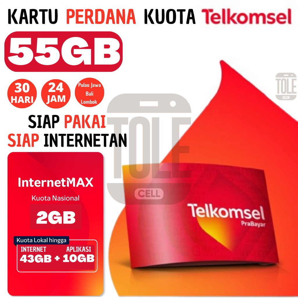 Simpati 3GB 7GB 19GB 35GB 55GB Kartu Perdana Telkomsel Data Internet MAX Simcard 4G