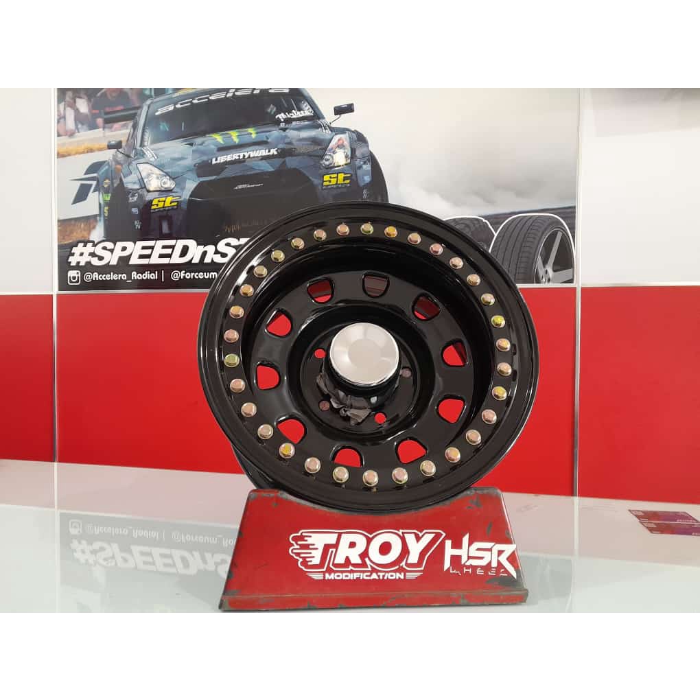Velg Mobil Offroad HSR BEADLOCK MOKUPO R15 Jimy,Katana,Escudo, Ring 15