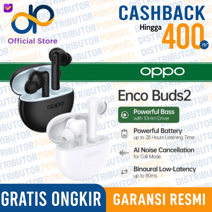 OPPO ENCO BUDS 2 OPPO ENCO BUDS2 POWERFUL BASS GARANSI RESMI