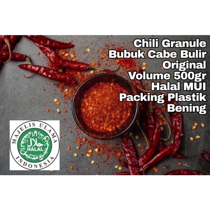 

<<<<<] Chili Granule 500gram Chili Flakes Halal Organik Premium