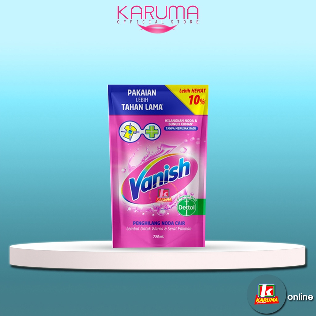 Vanish Pink Cair Liquid Refill refil 750 ml Pakaian berwarna