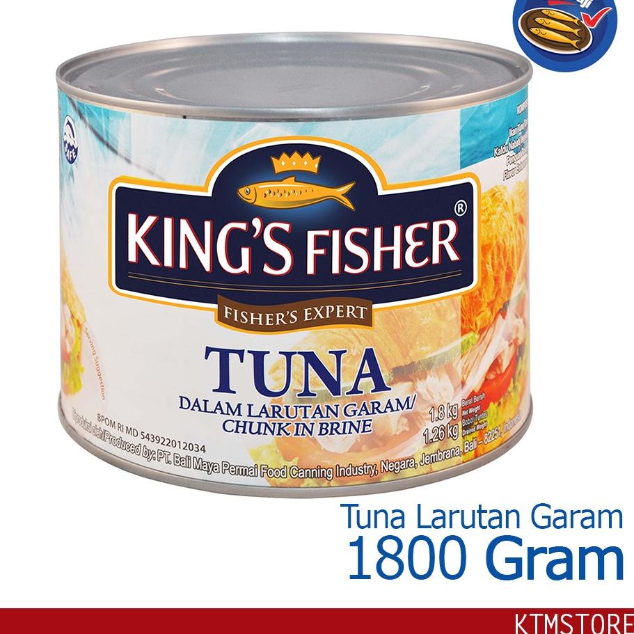 

♚ King's Fisher Tuna dalam Air Garam 1800 g Tuna in Brine Daging Tuna Makanan Kaleng ✸
