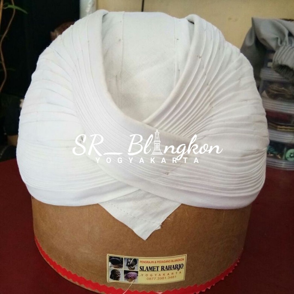 Blangkon jogja mataram alusan motif putih polos