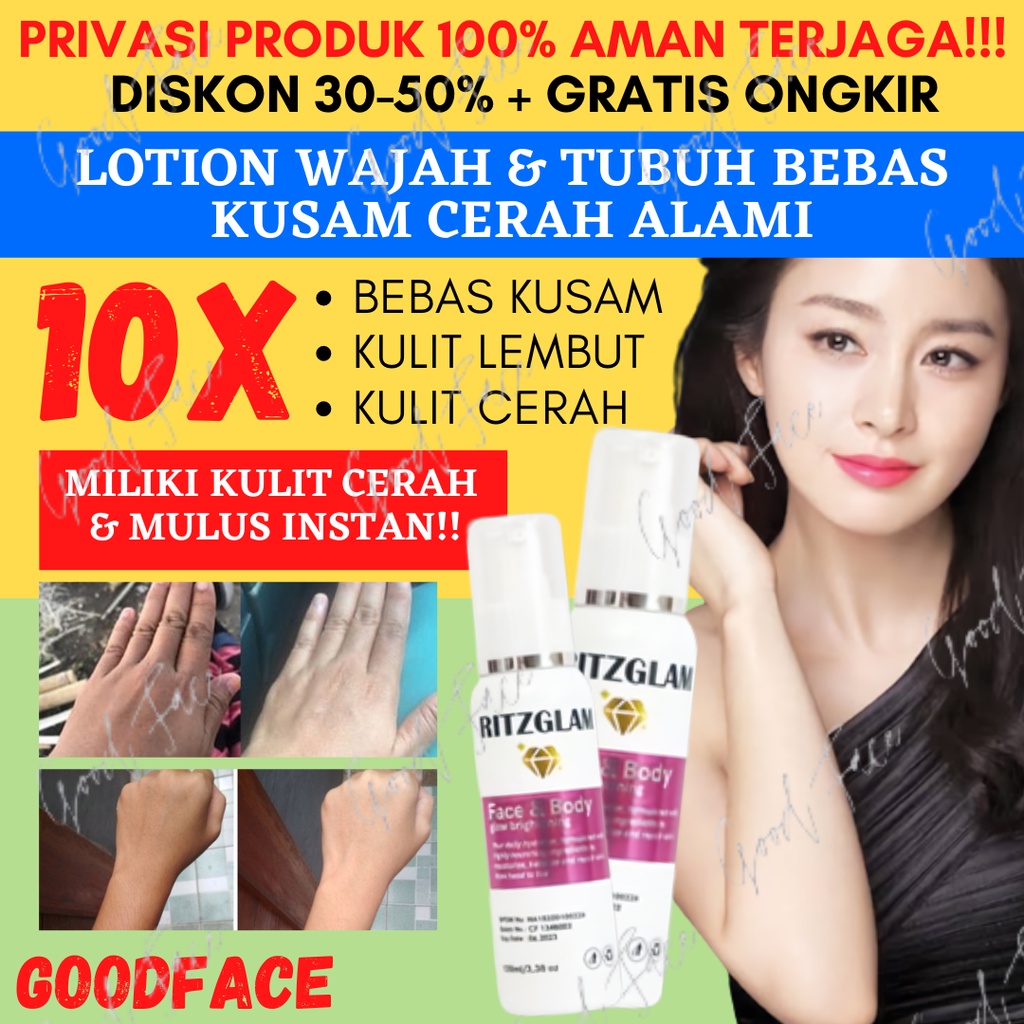 LOTION PEMUTIH BADAN RITZGLAM FACE N BODY GLOW BRIGTENING LOTION BPOM