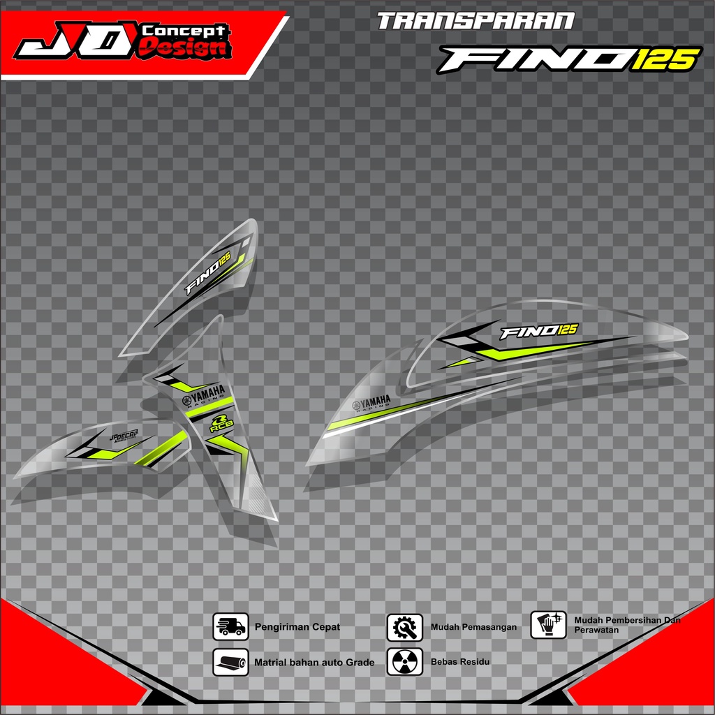 STRIPPING STICKER TERBARU TRANSPARAN FINO FI 125 CC LIST SIMPEL PELINDUNG BODY MOTOR