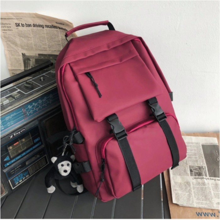 Tas Ransel Pria tas ransel laptop pria polo pf 777 berkwalitas harga termurah grosir - Maroon(G1G6) 
