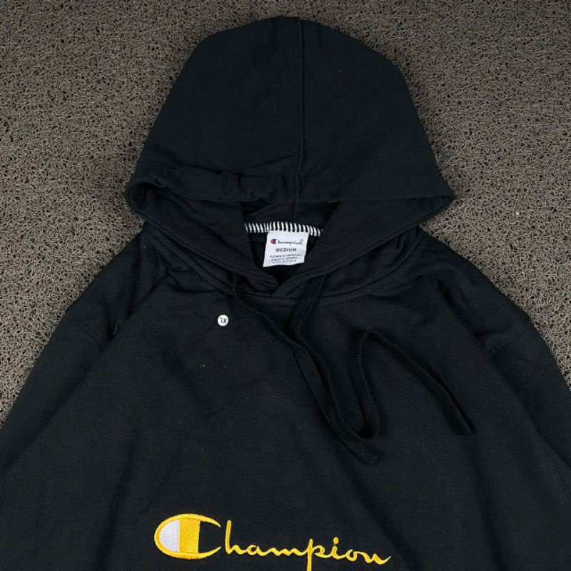 HOODIE CHAMPION BORDIR FULL TAG LABEL CASUAL HYPE