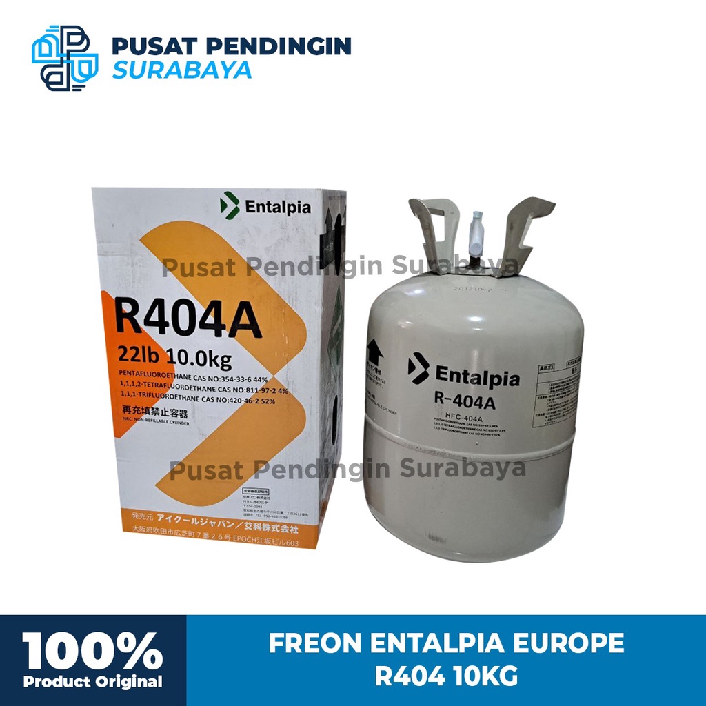 FREON ENTALPIA R404A 10KG - FREON REFRI R404A - FREON ENTALPIA R404A