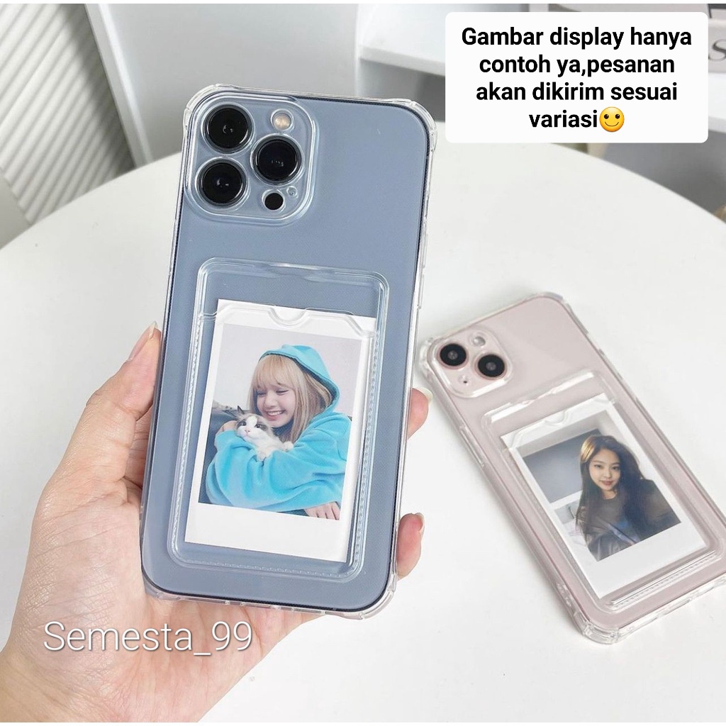 Softcase Slot Card Vivo Y01 T1/T1 Pro/S1/S1 Pro/Z1 Pro Case Clear Slip/Wallet Kartu Nama-Tag-Foto-Po