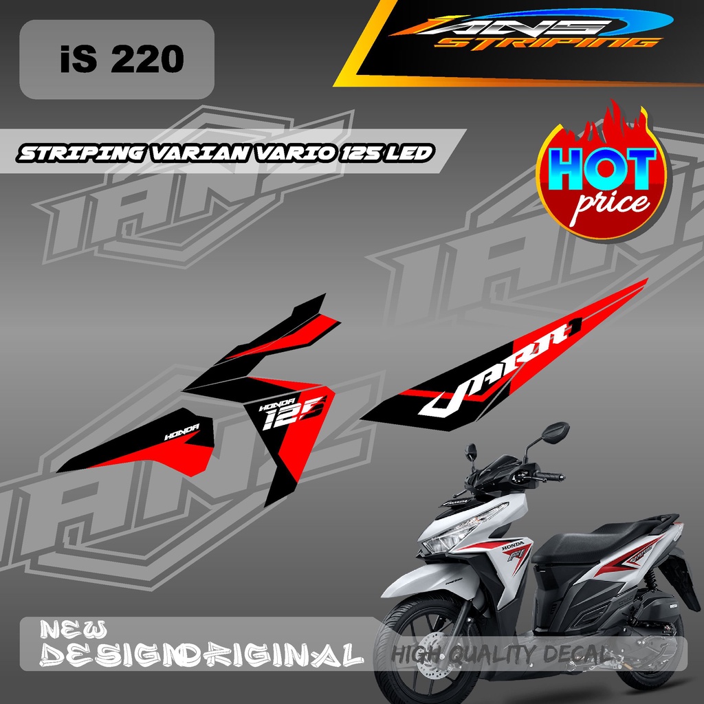 DECAL VARIO 125 SIMPEL KONSEP STRIP / STIKER SEMI BODY FULL HONDA VARIO / DECAL STIKER KERETA VARIO 125 LED IS220