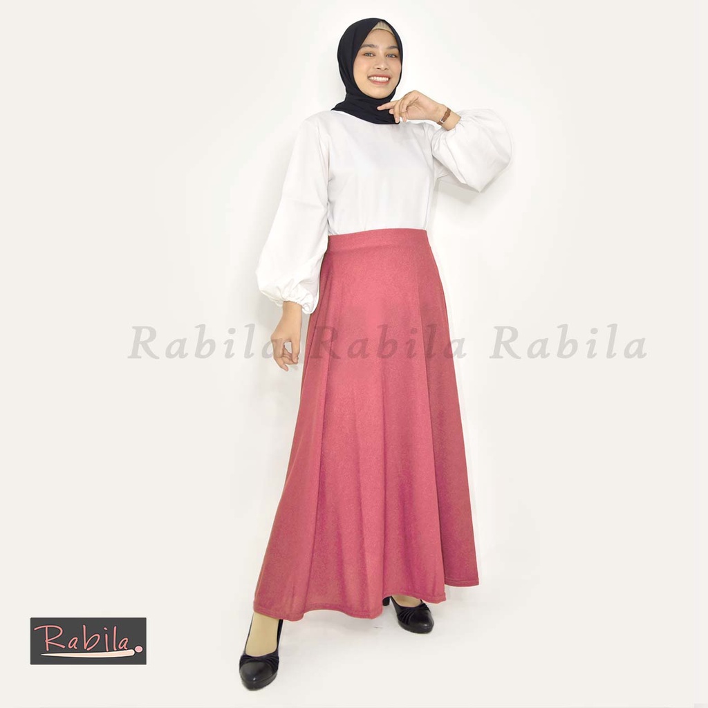 TOKODENAY -  Rok wanita Lebar mode payung - Rok Waffle Gliter matt crape premium quality - Fashion Muslim