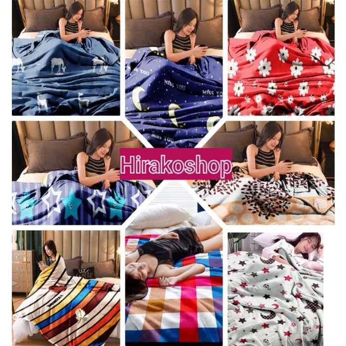 Selimut Dewasa SELIMUT BULU HALUS MOTIF DEWASA IMPORT MURAH, minimalis 2 - RANDOM(R2Z7) Selimut Bulu
