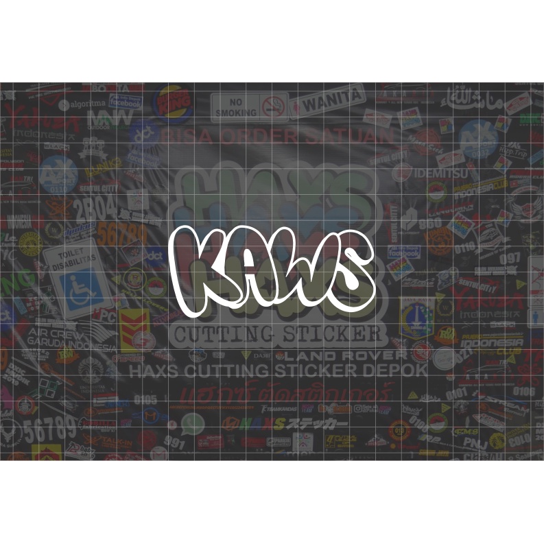 Cutting Sticker Logo Kaws 8 Cm Untuk Motor Mobil V2