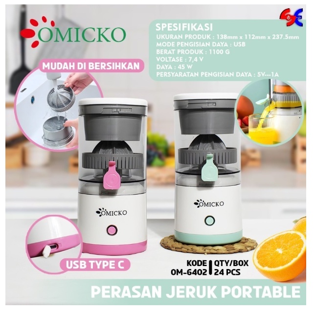 Juicer Portable Omicko / Alat Peras Jeruk OM6402