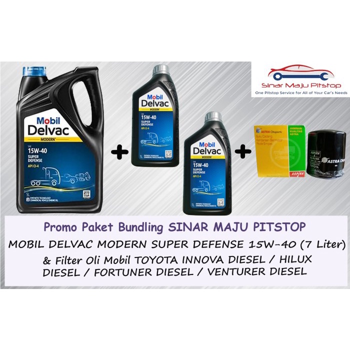 Paket Oli MOBIL DELVAC MX 15W-40 - 7 LITER & FILTER OLI INNOVA DIESEL ORIGINAL