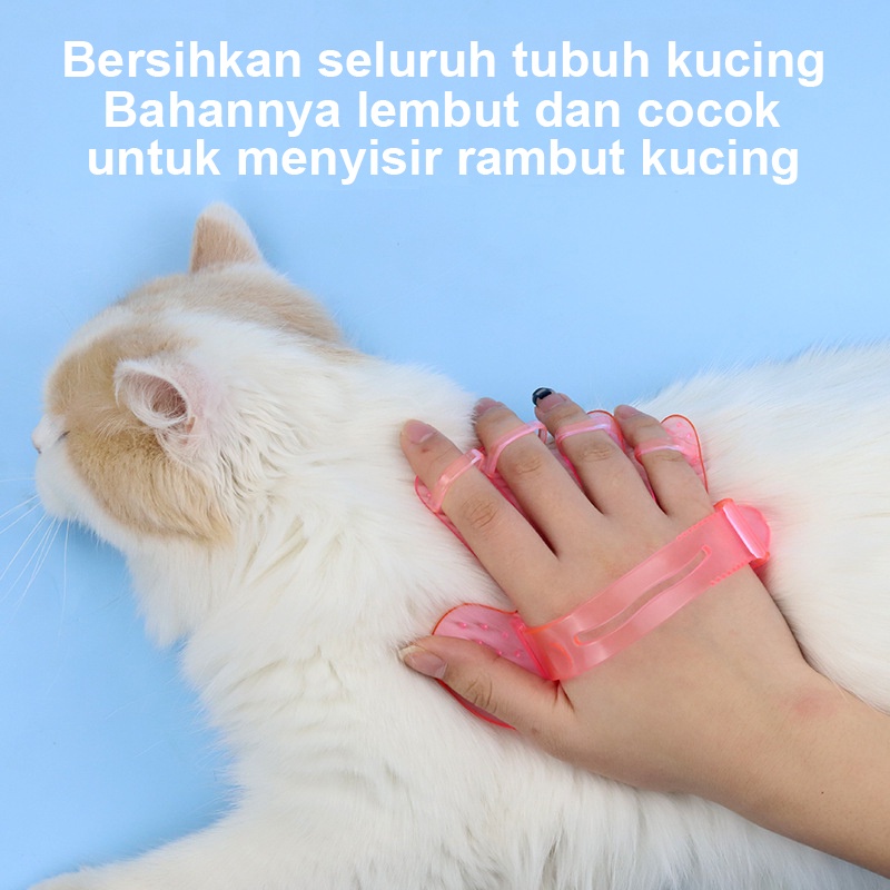 Sisir Tapak Tangan Grooming Hewan Sikat Kucing Buat Mandi Anjing Kelinci Pijat Bulu Silikon