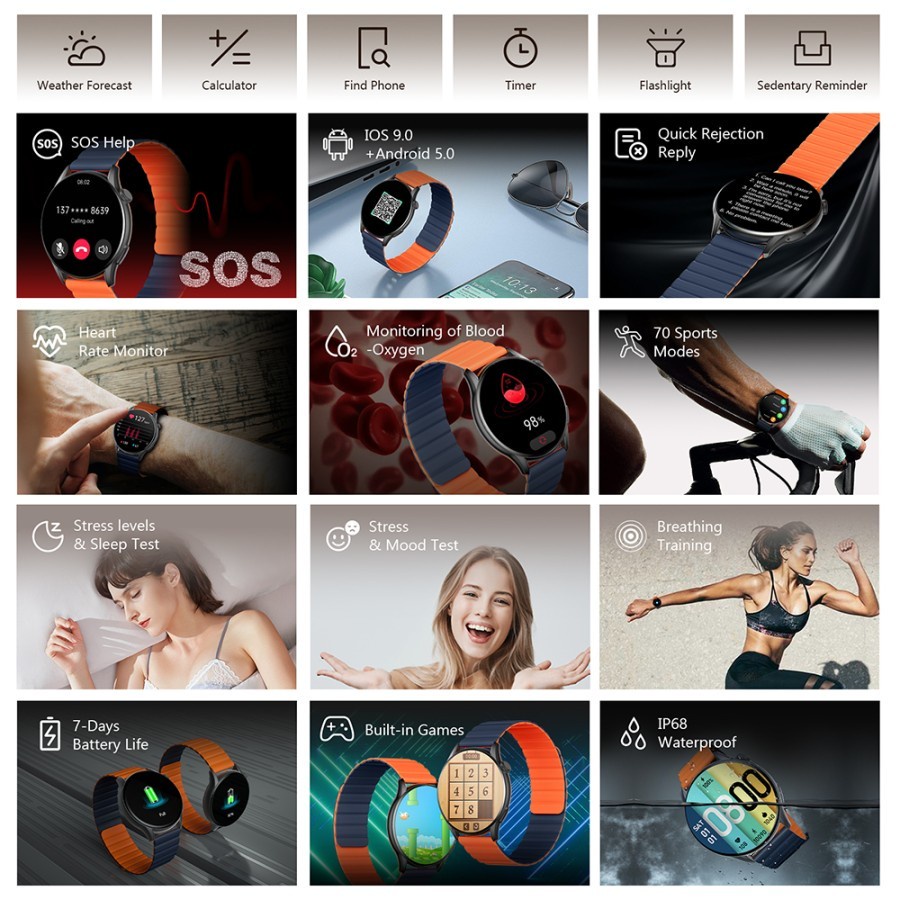 Smartwatch Kieslect KR Pro Ultra FHD Amoled Display - Resmi