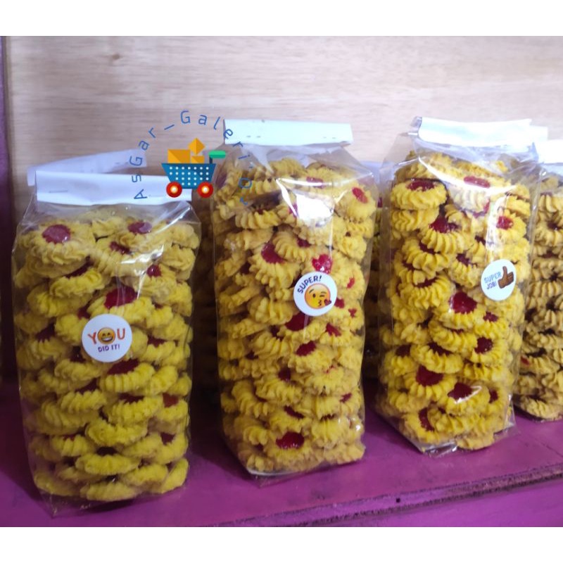 

kue semprit matahari, semprit bunga melati 510gr / grosir kue semprit selai motif matahari, semprit bunga melati