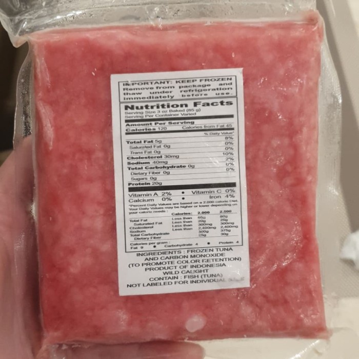 

Ground Meat / Daging Giling Tuna 1Kg