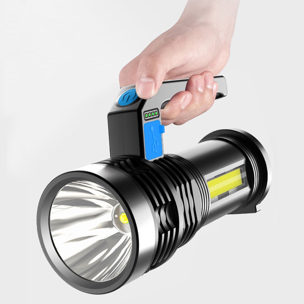 LAMPU SENTER LED PORTABLE SUPERTERANG FLASHLIGHT TAHANAIR SENTER LED USB CREE XPE + COB 3W