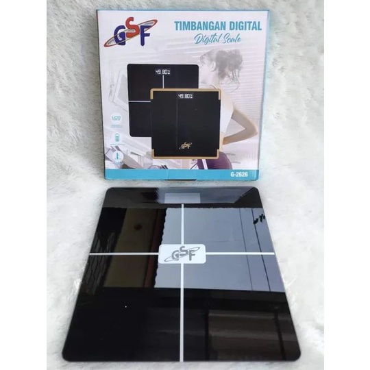 GSF Timbangan Badan Digital Indikator Suhu - Tempered Glass Body Scale 180KG ( Bisa Pilih Motif )