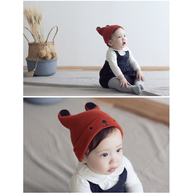 babyfit topi rajut beanie knit hat anak import topi kupluk kucing knit qn-0221