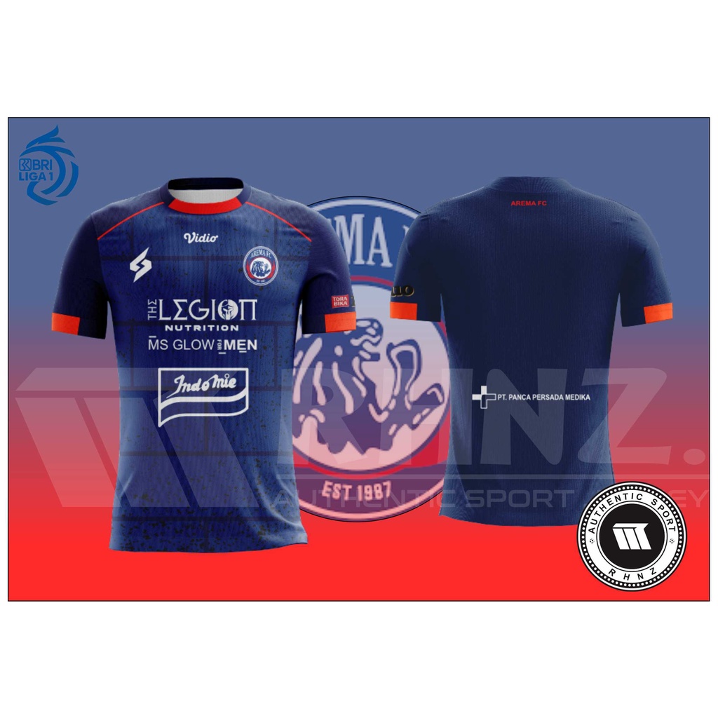 JERSEY PRINTING AREMA FC TERBARU/BAJU BOLA AREMA LIGA INDO FREE CUSTOM/JERSEY AREMA BRI LIGA 1 2022-