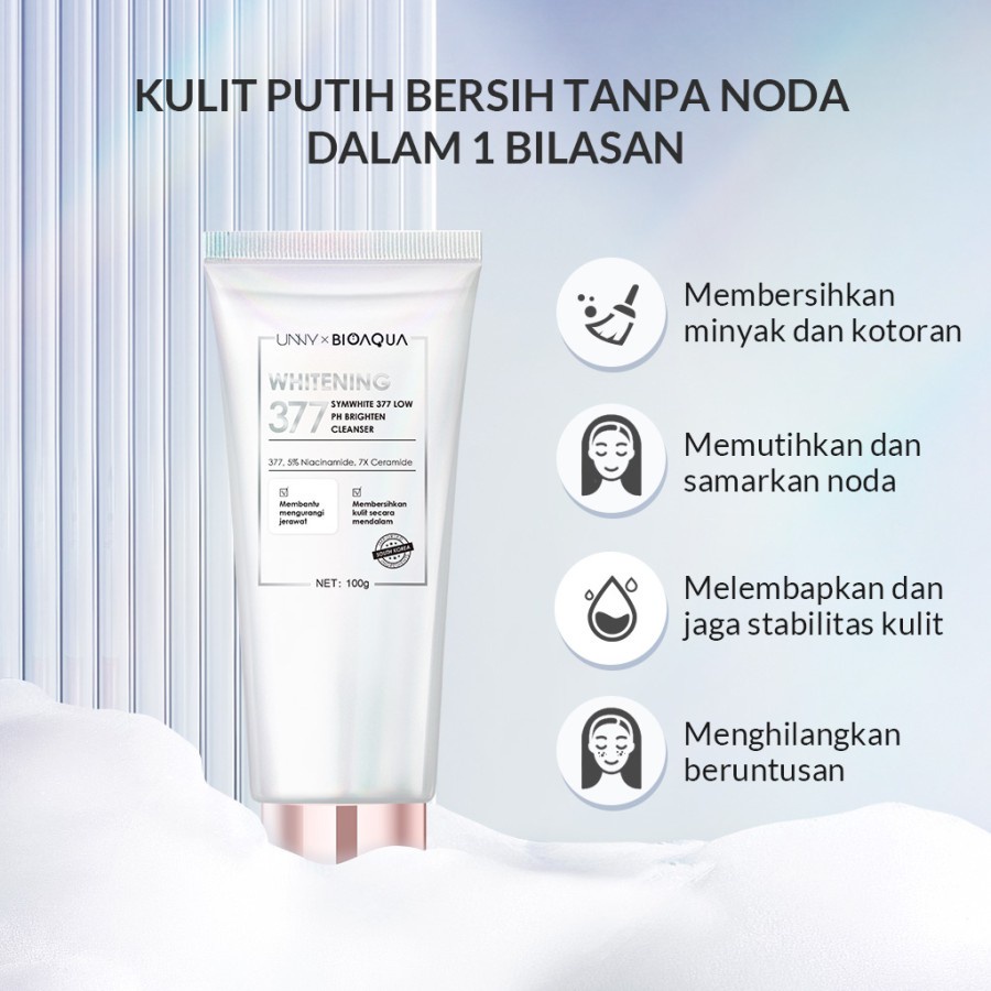 READY BIOAQUA SymWhite 377 Low PH Brightening Cleanser Sabun Cuci Muka 100g original