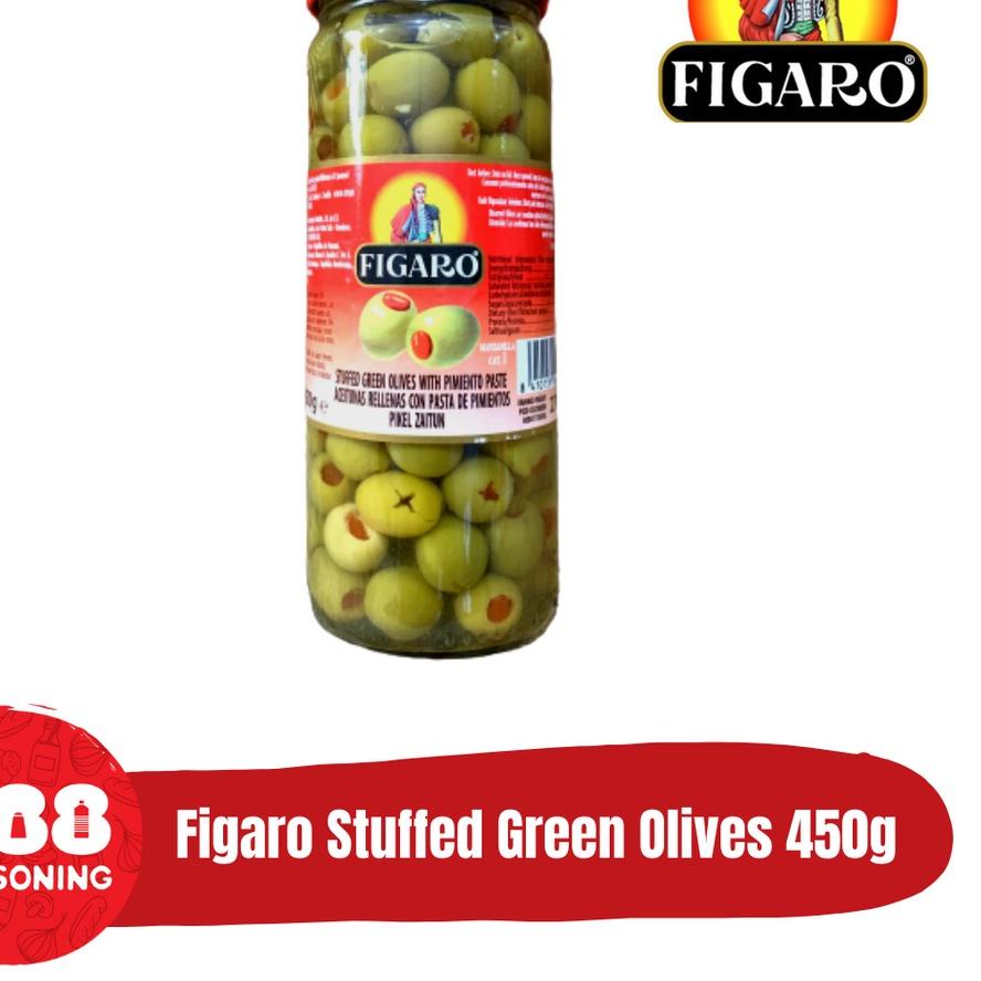 

❈ FIGARO STUFFED GREEN OLIVES 450g ➢