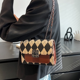 Color Block Chain Bag Flap Bag Crossbody Bag Single Shoulder Bag 10034