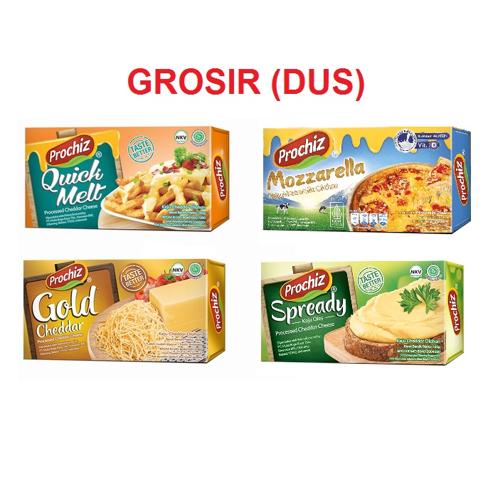 GROSIR Keju Prochiz 1 dus isi 48pc 160 gram Gold Cheddar Spready