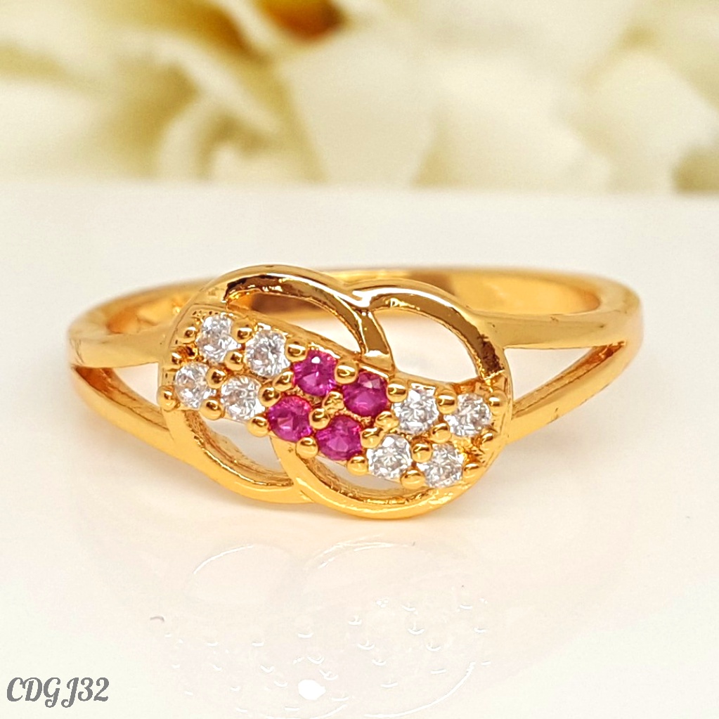 PGX Cincin Xuping Wanita Perhiasan Lapis Emas Aksesoris Fashion Premium - Z312