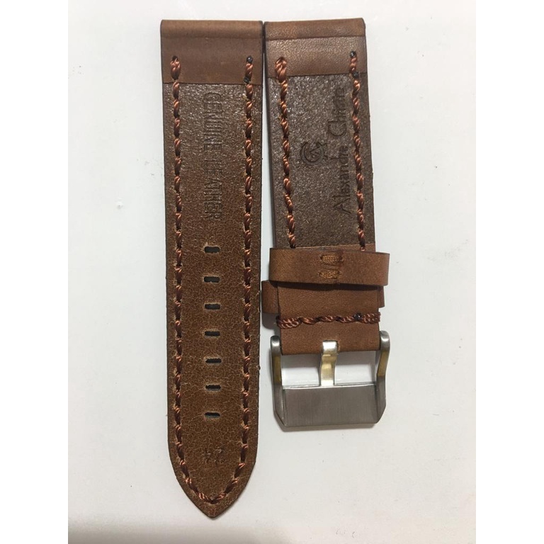 ORIGINAL Tali Jam Tangan Alexandre Christie Copotan - Strap Kulit Ukuran 24MM.