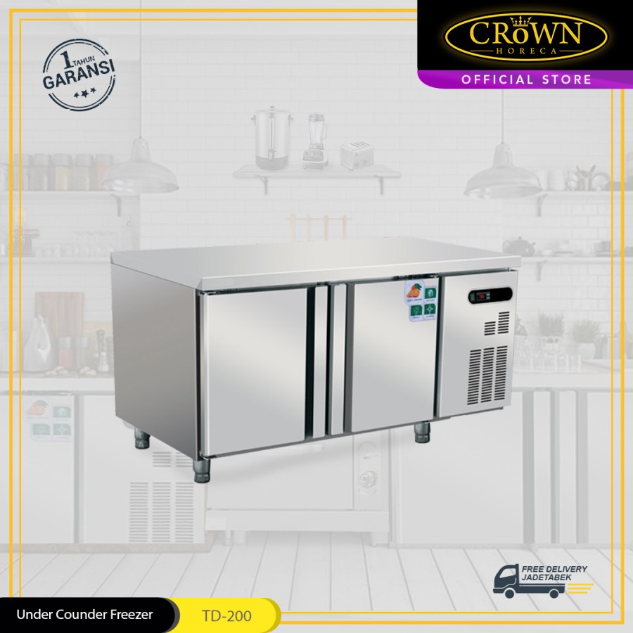 Crown Under Counter Freezer TD-200 (2 pintu) | TD200