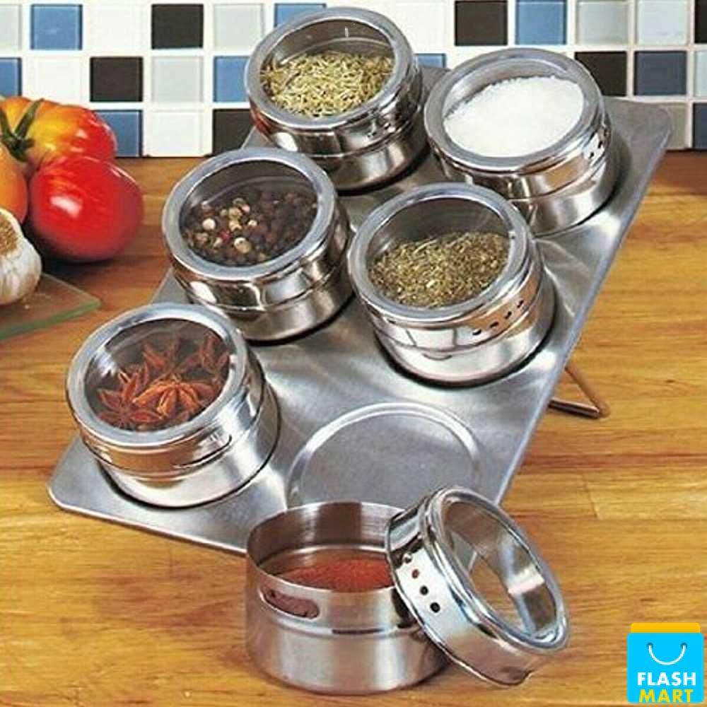 Flashmart Leten Tempat Bumbu Makanan Magnetic Spice Jar Container 1 PCS - C121