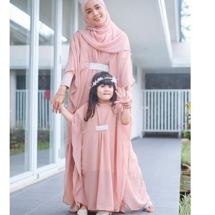 TERMURAH BAJU KAFTAN COUPLE BUSUI IBU DAN ANAK PAKAIAN LEBARAN BAYI PEREMPUAN 1 2 3 4 tahun MOCCA PI