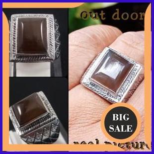 accessories CINCIN BATU NATURAL FOSIL KAYU SECANG LANGKA RING KOTAK 140ZZ3