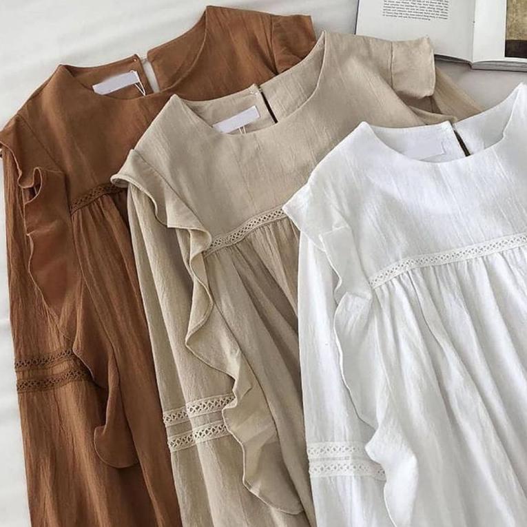 MURAH BANGET BLOUSE KOREA SAKA BLOUSE ATASAN WANITA KOREAN STYLE BLOUSE BEST SELLER