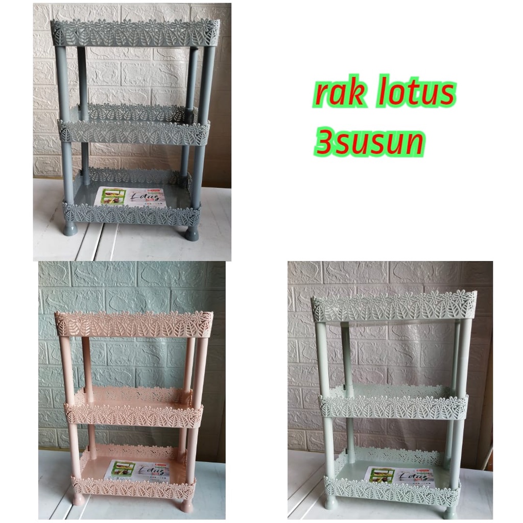 Rak Serbaguna 3 Susun / Rak Clio lotus Model Kotak Plastik / Rak Kosmetik Serbaguna