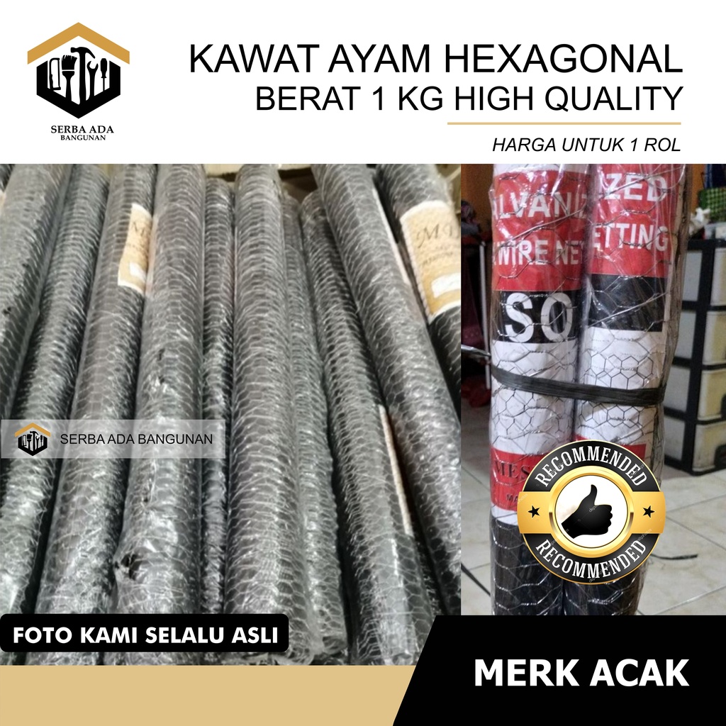 Kawat Ayam Galvanized / Chicken Wire Mesh 1/2&quot; Roll 7 Meter