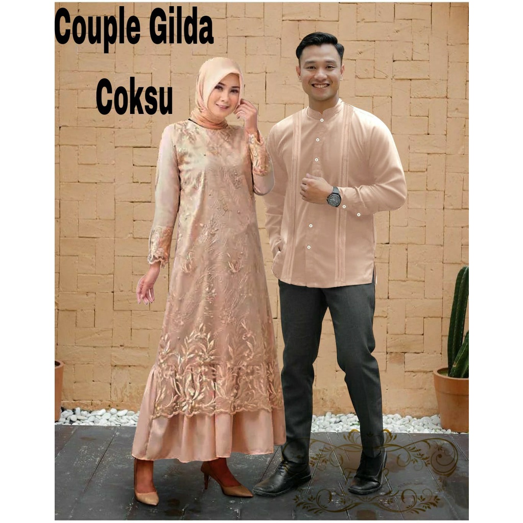 COUPLE GAMIS KEMEJA / BAJU COUPLE PASANGAN / BAJU COUPLE LEBARAN / BAJU LEBARAN COUPLE / CP GILDA